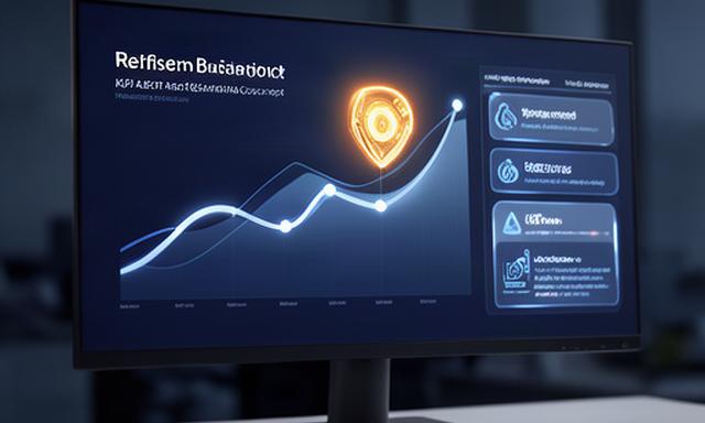 Slimme KPI-melding met aanbeveling op een zakelijke monitor